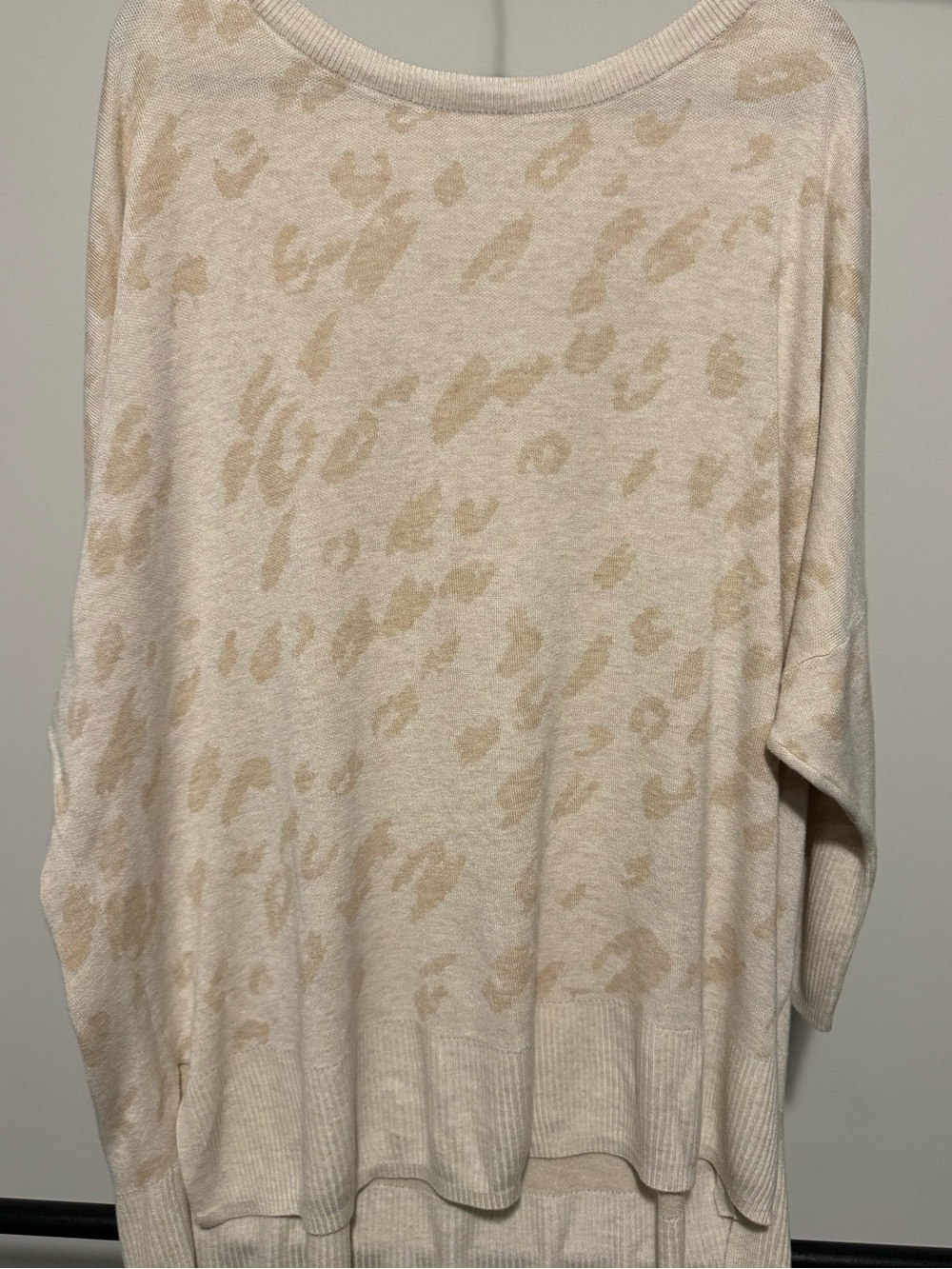 Light Beige Leopard Print Tunic Sweater